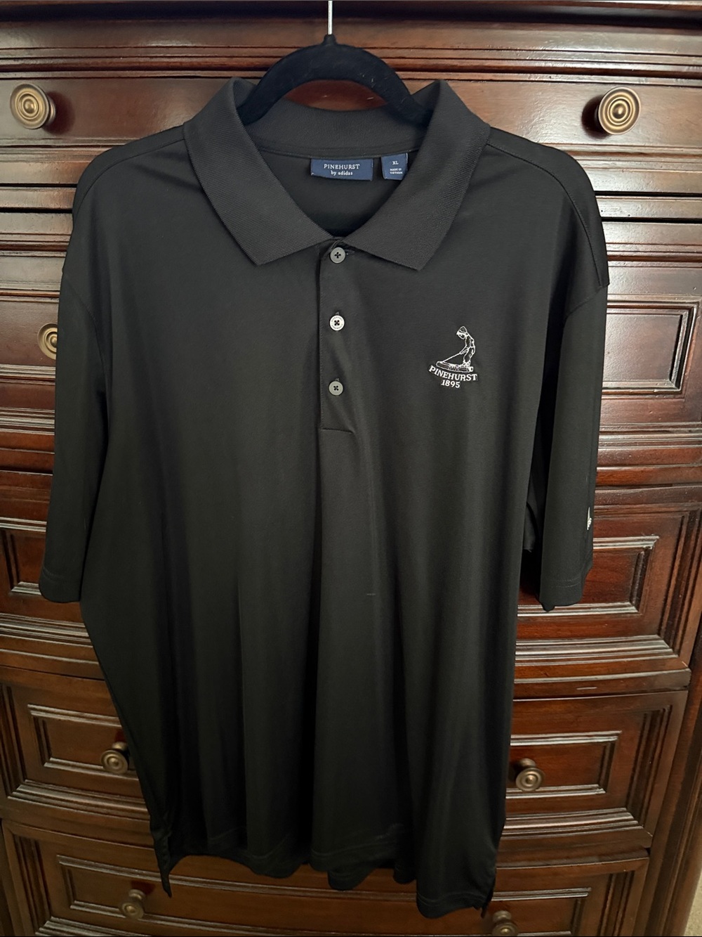 Pinehurst by adidas Black Embroidered Golf Polo